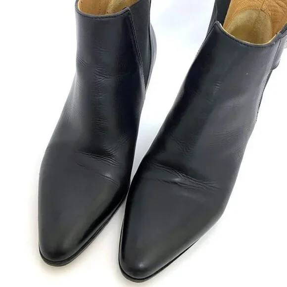 Hermes Bootie Black Sac A Depeches 22.0 cm Leather